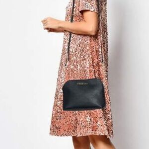 Michael Kors Black Leather Jet Set Crossbody Bag